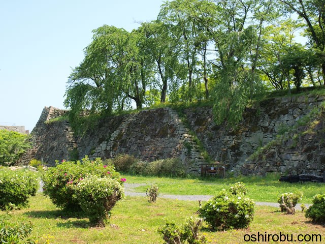 本丸東側の石垣 本丸東側の石垣