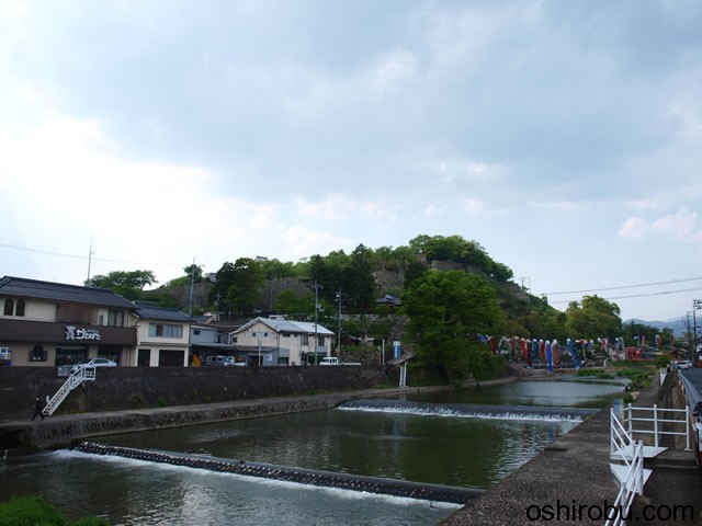 津山城の東を流れる川 津山城の東を流れる川